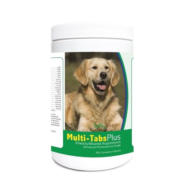 Healthy Breeds Golden Retriever Multi-Tabs Plus Chewable Tablets, 365PK - 840235121990