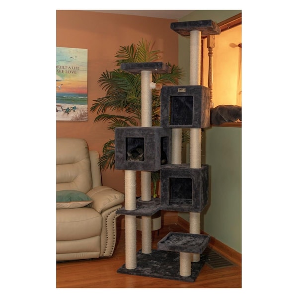 Armarkat Real Wood Griant Cat Tower with Condos for Multiple Cats - A8104