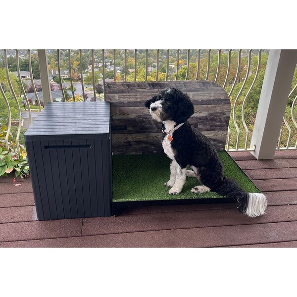 K9 Kennel Store 2ft X 3ft Quick N Clean Potty Station W/Plastic Potty Attendant and Pee Guard - 2X3PS-PPA-PG