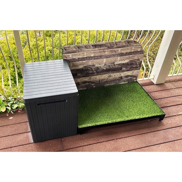 K9 Kennel Store 2ft X 3ft Quick N Clean Potty Station W/Plastic Potty Attendant and Pee Guard - 2X3PS-PPA-PG