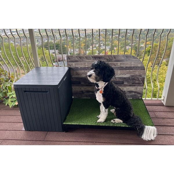 K9 Kennel Store 2ft X 3ft Quick N Clean Potty Station W/Plastic Potty Attendant and Pee Guard - 2X3PS-PPA-PG