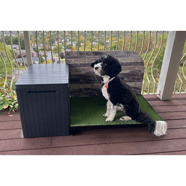 K9 Kennel Store 2ft X 3ft Quick N Clean Potty Station W/Plastic Potty Attendant and Pee Guard - 2X3PS-PPA-PG