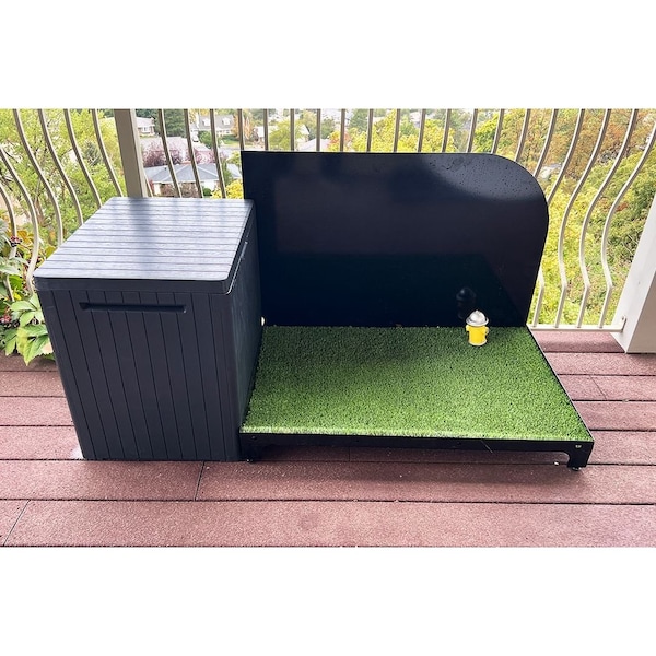 K9 Kennel Store 2ft X 3ft Quick N Clean Potty Station W/Plastic Potty Attendant and Pee Guard - 2X3PS-PPA-PG