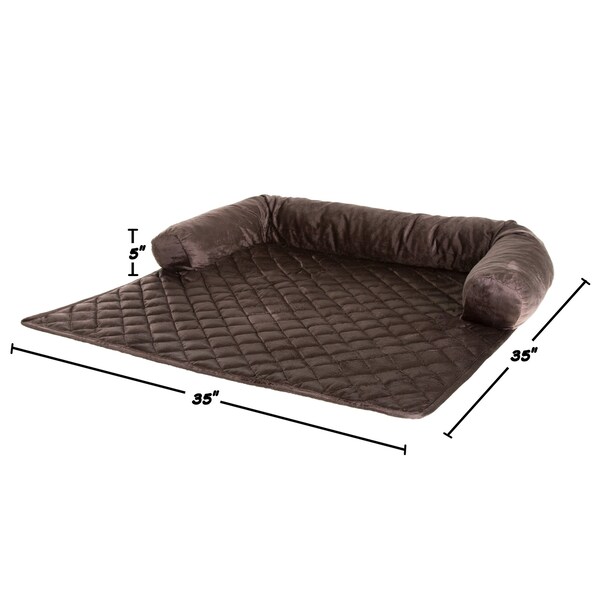 Pet Adobe Pet Adobe Furniture Protector Pet Cover with Bolster - Brown - 35x35 - 772858TAC