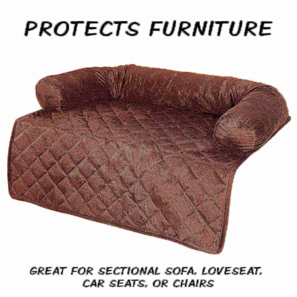 Pet Adobe Pet Adobe Furniture Protector Pet Cover with Bolster - Brown - 35x35 - 772858TAC