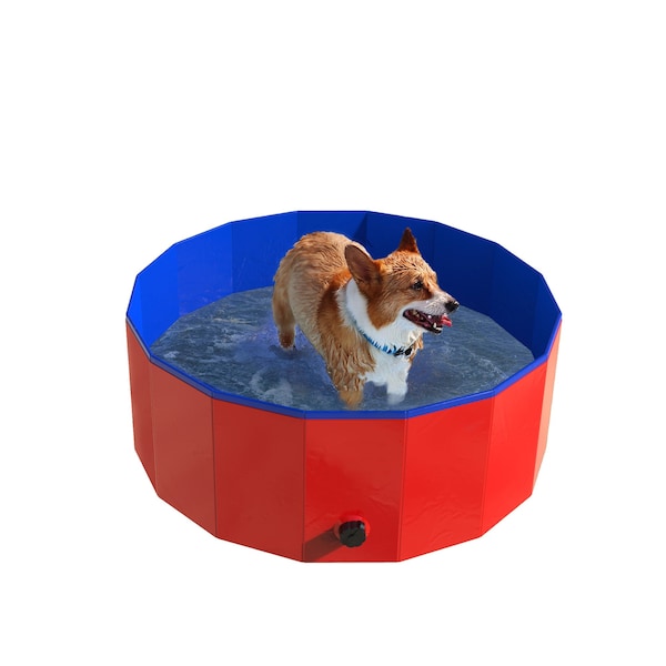 Pet Adobe Pet Pool and Bathing Tub-Foldable with Carrying Bag, Travel Friendly for Dogs, Cats and Pets 30x12 - 750039BJJ