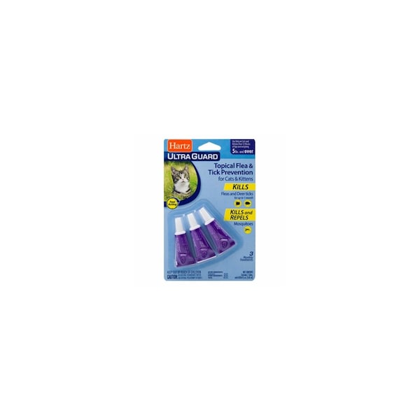 Hartz Mountain Corporaton UltraGuard Dual-Action Topical Flea & Tick Drops, Cats over 5 Lbs, 3PK - 15684