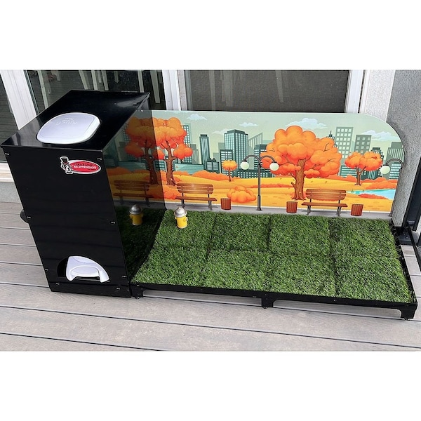 K9 Kennel Store 2ft X 4ft Quick N Clean Potty Station W/Steel Potty Attendant and Pee Guard - 2X4PS-PA-PG