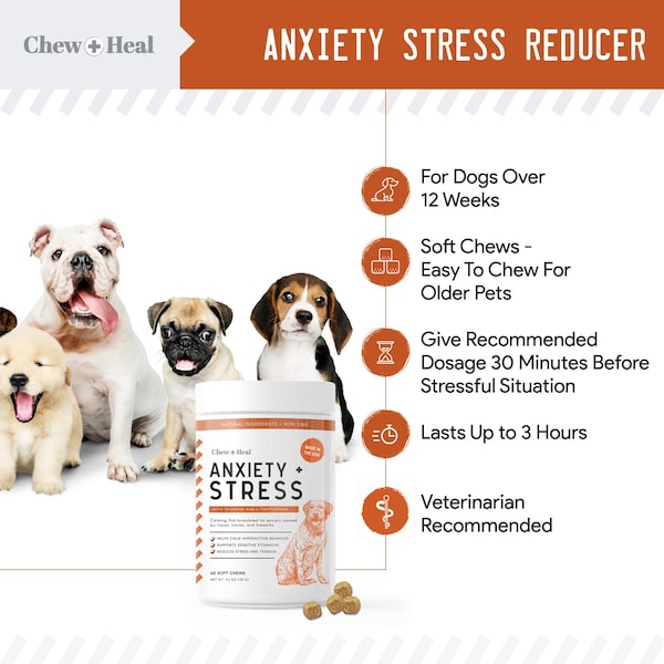 Chew + Heal Anxiety & Stress - 60 Chews - CH-ANXIETY-STRESS-60