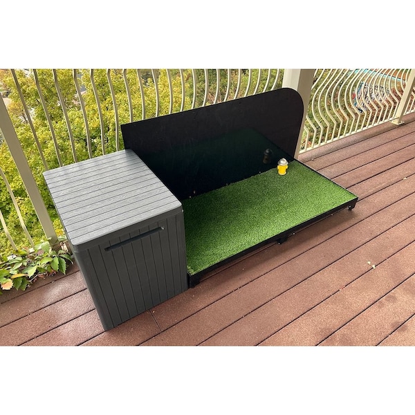 K9 Kennel Store 2ft X 4ft Quick N Clean Potty Station W/Plastic Potty Attendant and Pee Guard - 2X4PS-PPA-PG