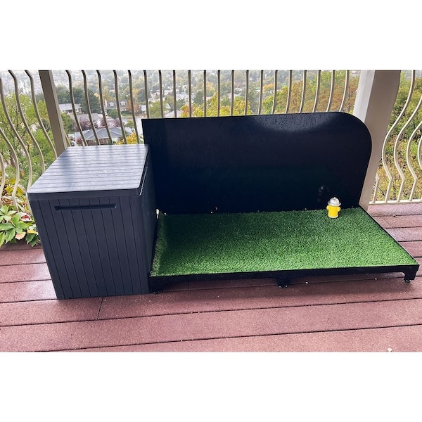 K9 Kennel Store 2ft X 4ft Quick N Clean Potty Station W/Plastic Potty Attendant and Pee Guard - 2X4PS-PPA-PG