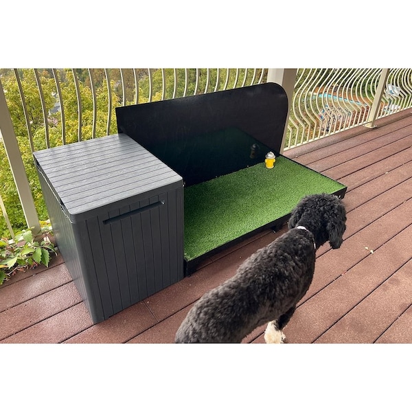 K9 Kennel Store 2ft X 4ft Quick N Clean Potty Station W/Plastic Potty Attendant and Pee Guard - 2X4PS-PPA-PG