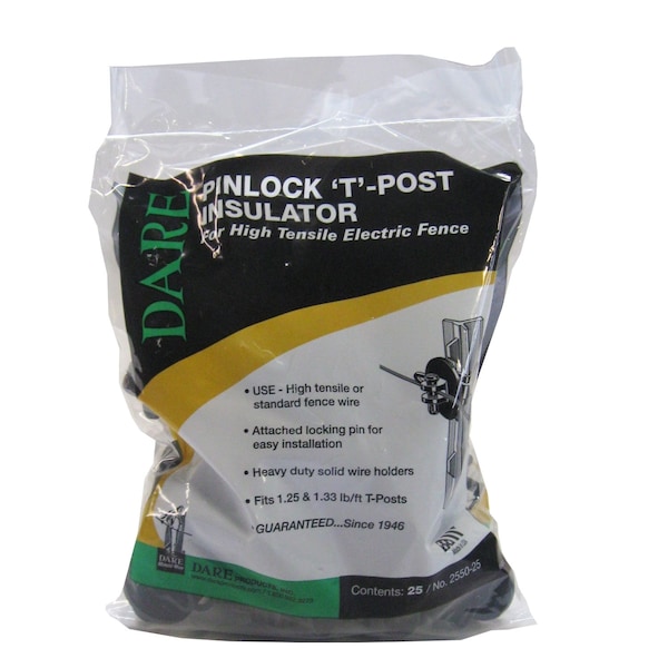 Zareba Dare Electric Fence T-Post Insulator Black - 2550-25