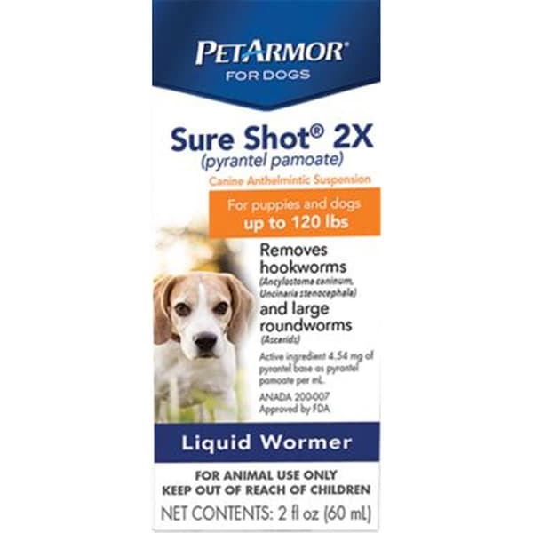 Pet Armor Plus 2716 2 oz PetArmor Vetscription Sure Shot 2x Liquid Wormer for Dogs - 290611