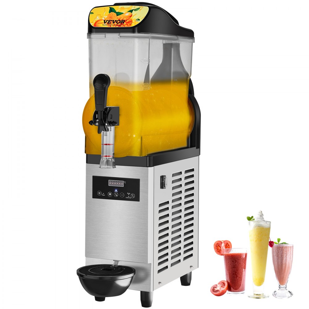 VEVOR Commercial Slushy Machine, 12L/3.2Gal Single Bowl, 50 Cups Margarita Machine, 500W Stainless Steel Margarita Smoothie Frozen Drink Maker, Slushie Machine for Party Cafe Restaurants Bars Home Use - JJKXRJHSGMC12APAUV1
