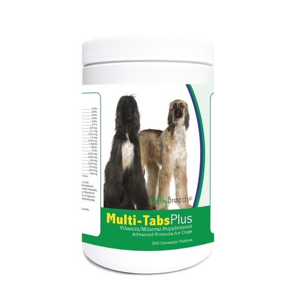 Healthy Breeds Afghan Hound Multi-Tabs Plus Chewable Tablets, 365PK - 840235121820