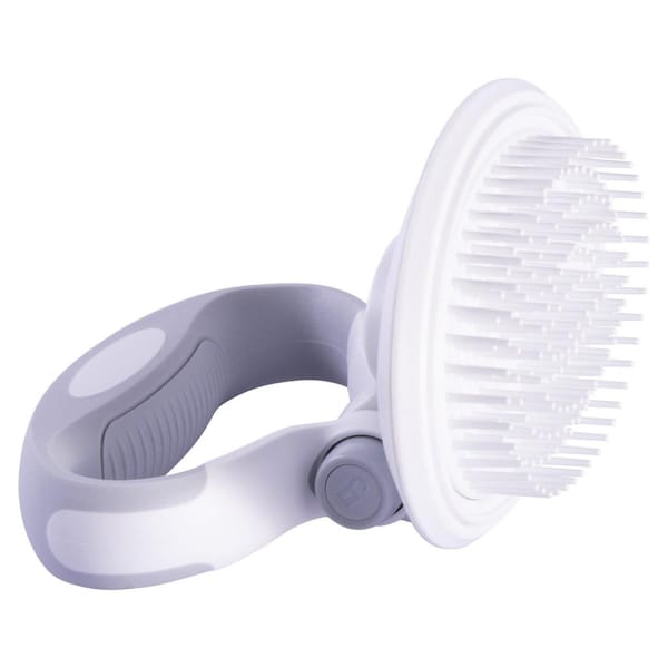 Petpurifiers Gyrater Swivel Travel Soft Grooming Pet Pin Brush, White - One Size - PE3175042