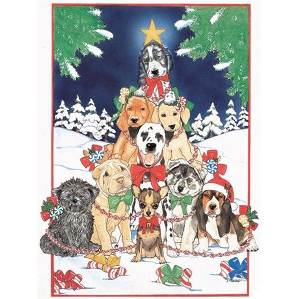 Pipsqueak Productions Pipsqueak Productions C442 Mix Dog  Holiday Boxed Cards - C442