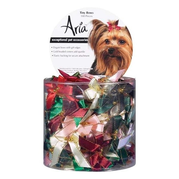Aria Aria DT158 99 Aria Tiny Bows with Gold Beads Canister 100/Pcs - DT158 99