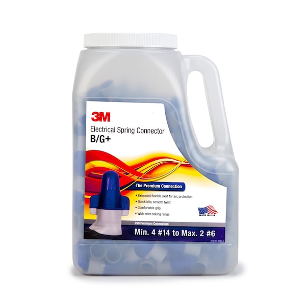 3M Twist On Wire Connector, 14-10 AWG, PK250 - B/G+Jug