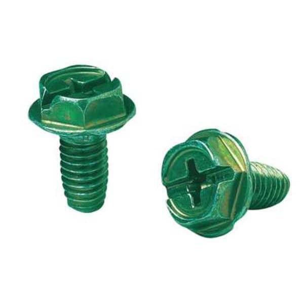 Ideal Ground Screw, 10-32, Green, Pk100 - 30-3594G