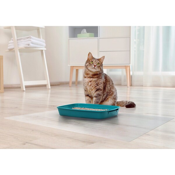 Floortex P-Tex Anti-Microbial Pet Station Mat for Hard Floors - 48" x 60" - FRDOGAB12150EV