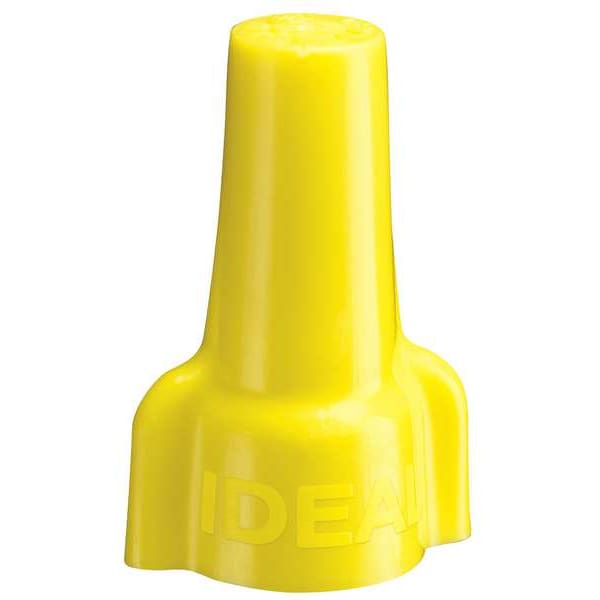 Ideal Twist On Wire Connector, 18 AWG to 10 AWG, 600 V, Wing Style, Yellow, 100 PK - 30-451