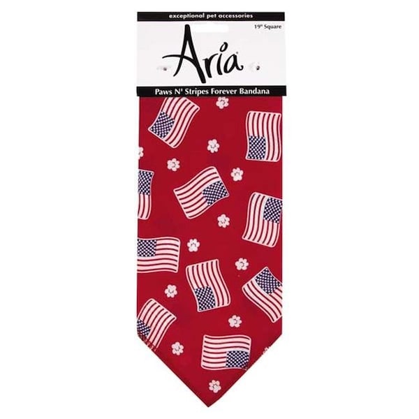 Aria North Aria North DT6248 83 Paws N Stripes Forever Bandana Red - DT6248 83