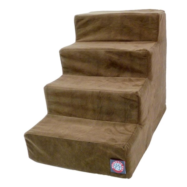 Majestic Pet 4 Step Chocolate Suede Pet Stairs - 788995675105