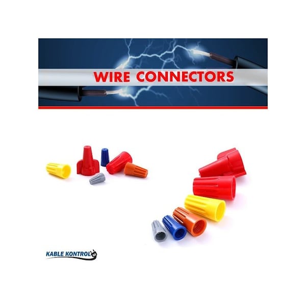 Kable Kontrol Kable Kontrol® Electrical Wire Connectors Nuts - Non - Winged - Fits Wire 18 - 16 AWG - 100 Pcs - Blue - WNUT-72-BL-100