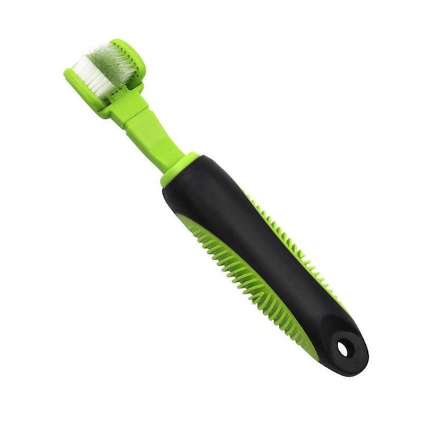 Petpurifiers Denta-Clean Dual-Sided Action Bristle Pet Tooth Brush, Green - One Size - PE3169817
