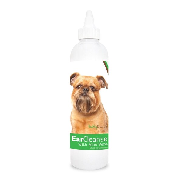 Healthy Breeds 8 oz Brussels Griffon Ear Cleanse with Aloe Vera Cucumber Melon - 840235103356