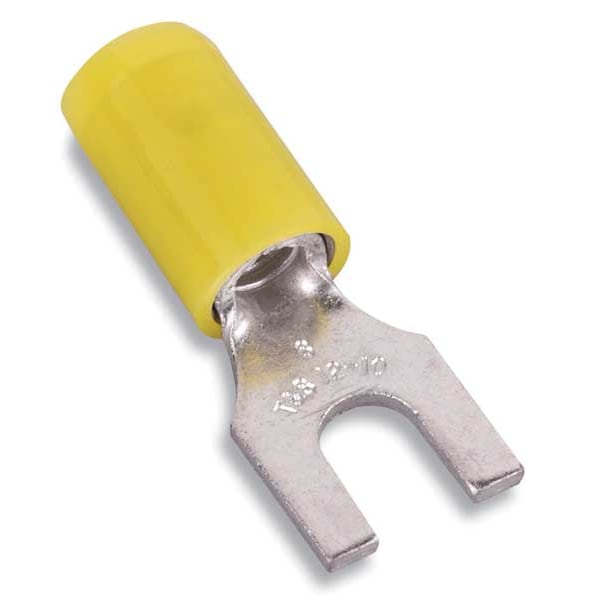 Sta-Kon 12-10 AWG Vinyl Fork Terminal #8 Stud PK50 - 10RC-8F