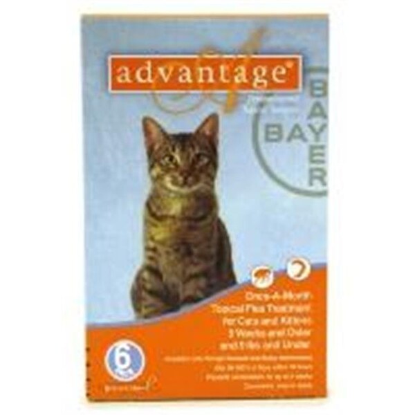 Bayer Bayer ADVANTAGE6-ORANGE Advantage 6 Pack Cat  0 - 9 Lbs. - Orange - ADVANTAGE6-ORANGE