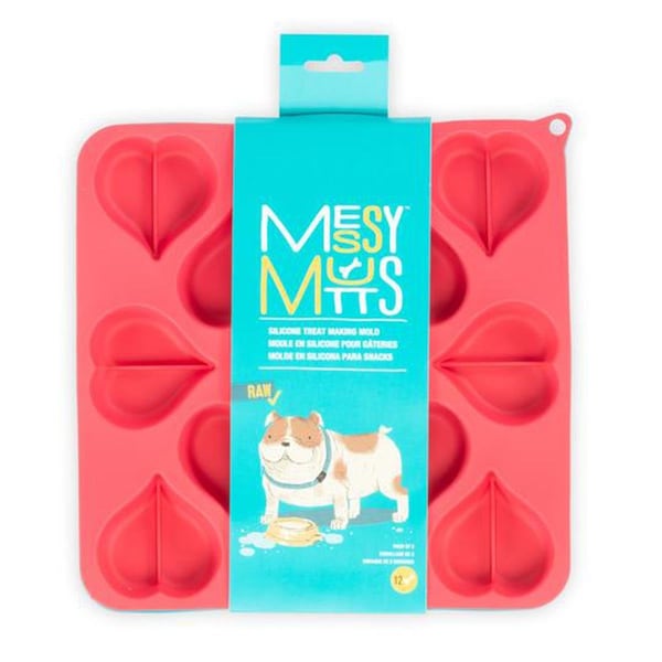 Messy Mutts Heart Shaped Dog Treat Making Mold, 2PK - 628043606616