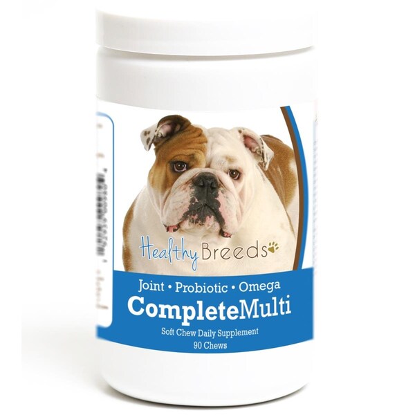Healthy Breeds Bulldog all in one Multivitamin Soft Chew - 90 Count - HE126854