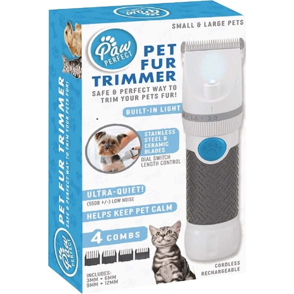 Bell + Howell Cordless Trimmer Paw Perfect Black/White Cat/Dog Black/White - 7540