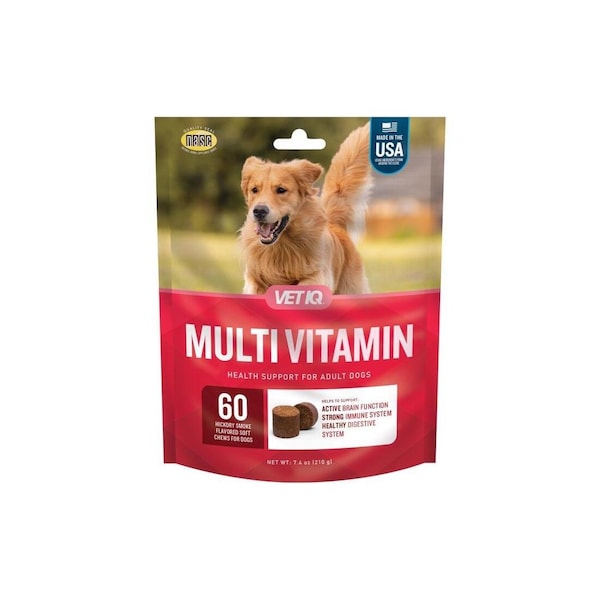 Petiq 5-in-1 Dog Multivitamin, Hickory Smoke Flavor, 60-Ct., 60PK - 142