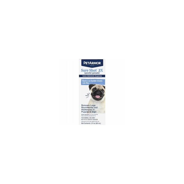 Sergeants Pet Sure Shot 2X Pyrantel Pamoate Liquid Wormer for Dogs and Puppies, 2-oz. - 2716