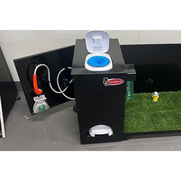 K9 Kennel Store 2ft X 2ft Quick N Clean Potty Station W/Steel Potty Attendant and Pee Guard - 2X2PS-PA-PG