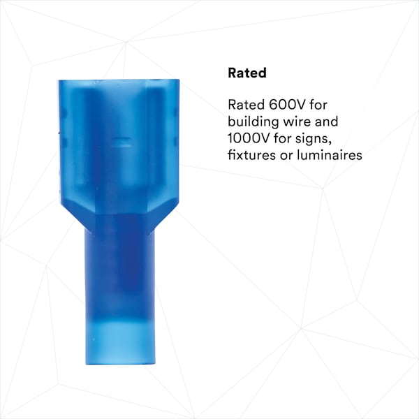 3M Scotchlok Female Disconnect, Blue, 16-14AWG, PK100 - MNU14-250DFIX