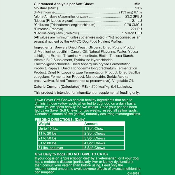 Chew + Heal Lawn Saver - 120 Chews - CH-38291