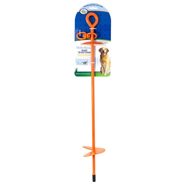 Four Paws Giant Tie-Out Stake Orange 5.90"x4"x29 - 100203929