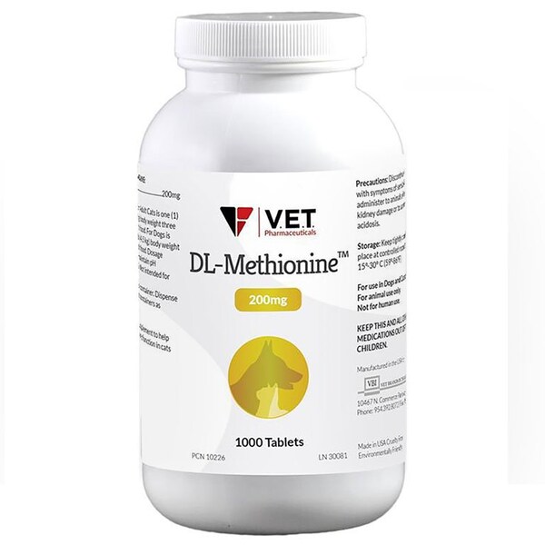Vet Brands DL Methionine Tablets, 200mg, 1000PK - 60635