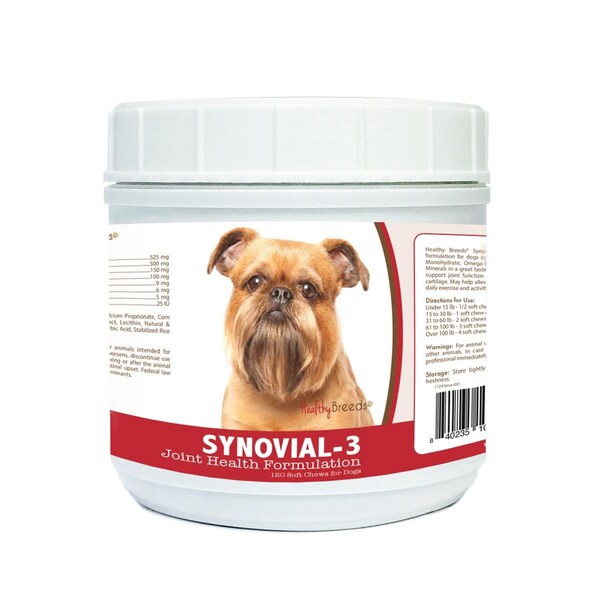 Healthy Breeds Brussels Griffon Synovial-3 Joint Health Formulation, 120PK - 840235103431
