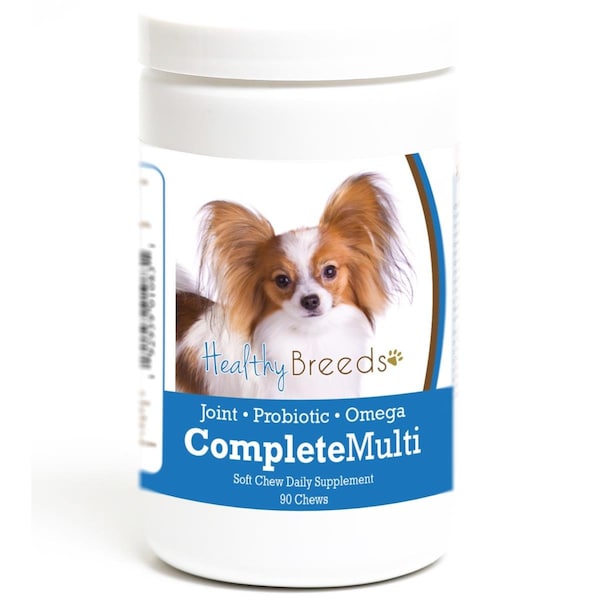 Healthy Breeds Papillon all in one Multivitamin Soft Chew, 90PK - 192959010831