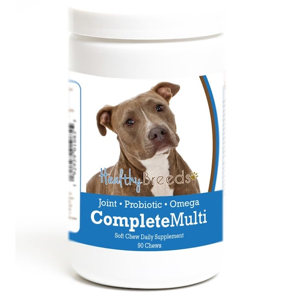 Healthy Breeds Pit Bull all in one Multivitamin Soft Chew, 90PK - 192959010855