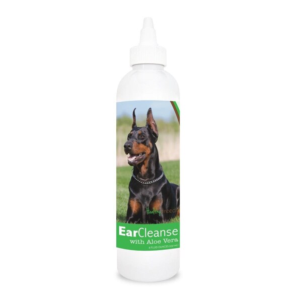 Healthy Breeds 8 oz Doberman Pinscher Ear Cleanse with Aloe Vera Cucumber Melon - 840235106333