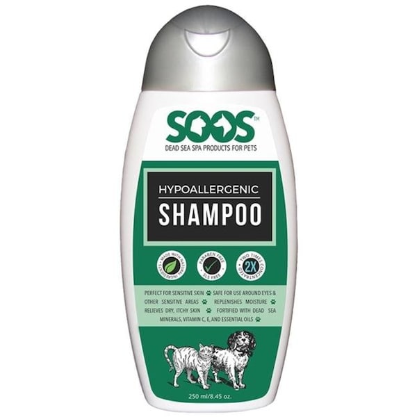 Sgs Instruments Soos PP102 Hypoallergenic Dead Sea Pet Shampoo for Cats & Dogs - 250 ml. - PP102