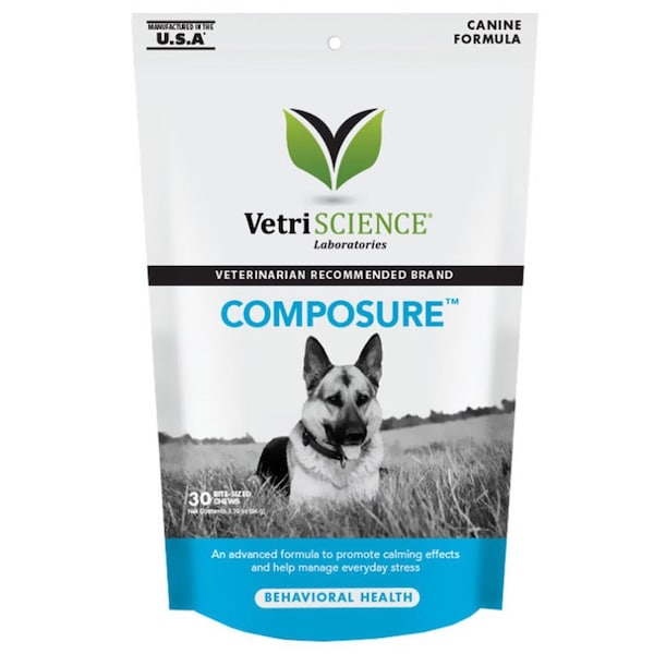 Vetri-Science PHV COMPOSURE, BITE SIZED, CHEWS CALMING SUPPORT DOGS AND CATS UP TO 25LB, 30PK - 34953